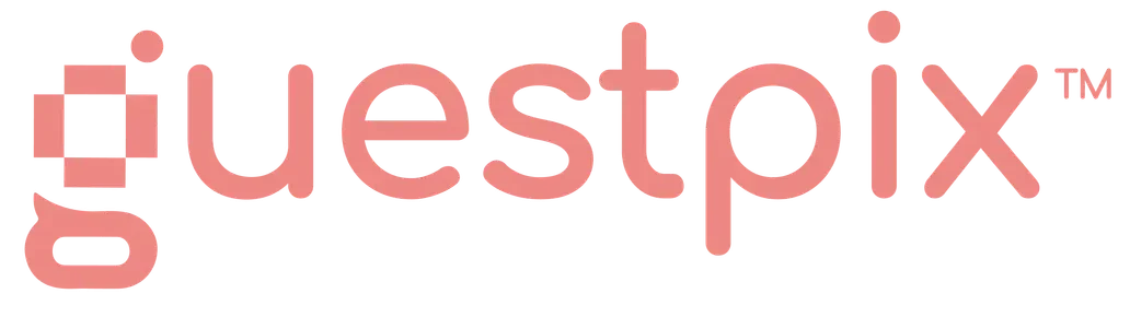 GUESTPIX™ logo rosa oscuro
