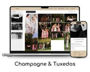 GUESTPIX Design Themes Weddings - Champagne and Tuxedos