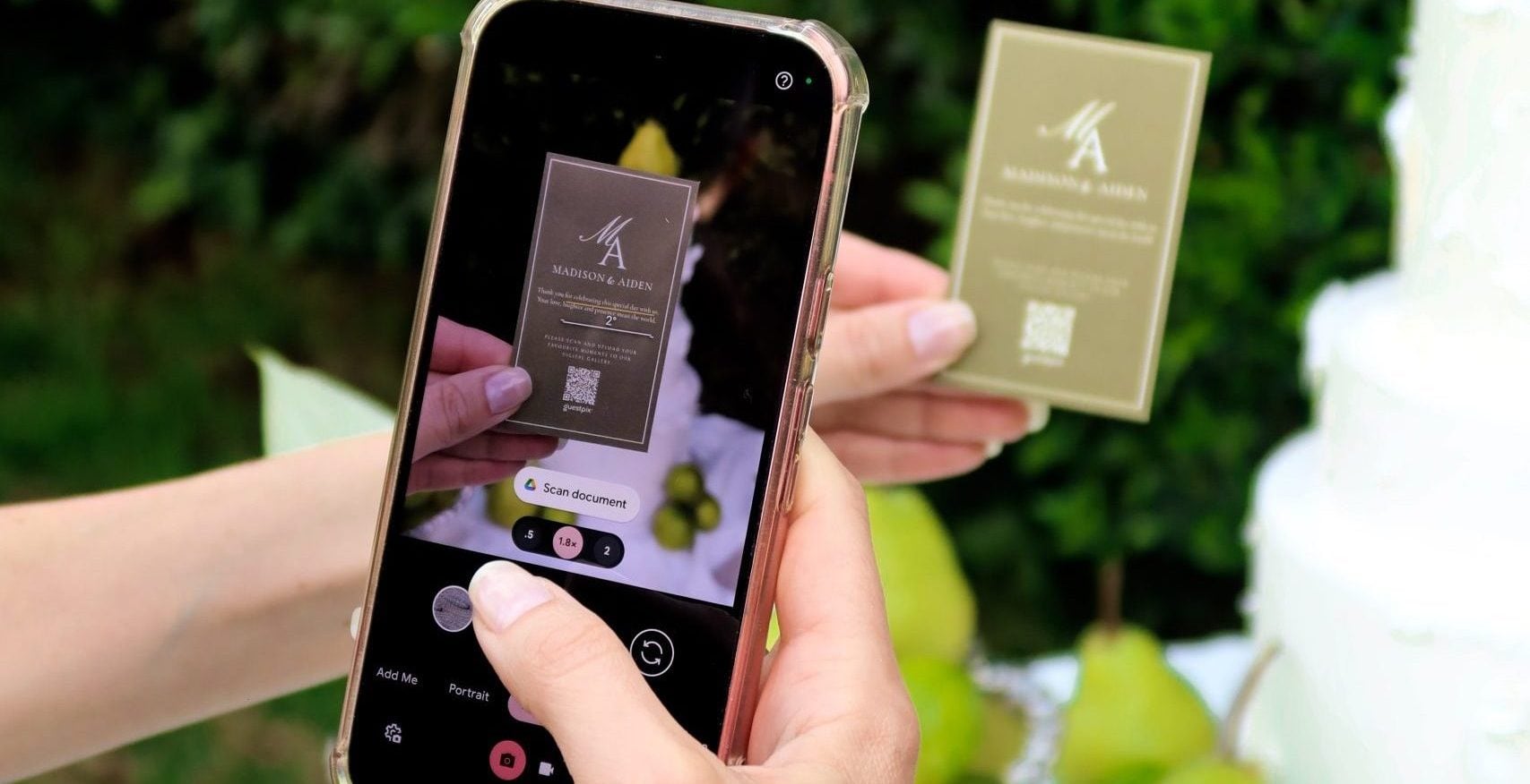 Código QR de fotos de boda