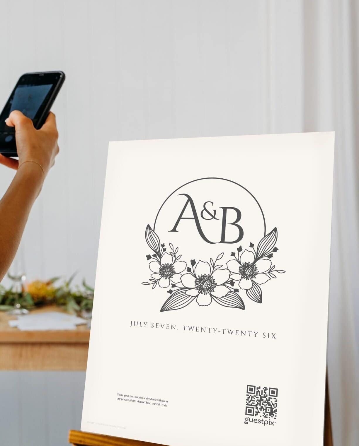 Suite3B_WeddingSign - GUESTPIX | #1 QR Code Event Photo Sharing Platform Beautiful Wedding QR Code Welcome Sign