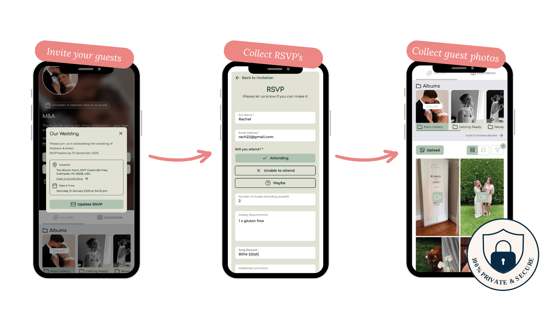 Invitación digital de boda - Confirmación de asistencia 1