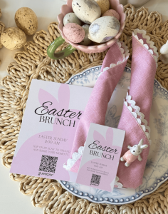 Modèle Canva « Lapin de Pâques rose »