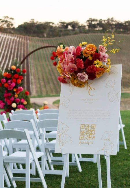 Gold Wedding Weclome Sign QR Code